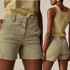 J. Crew Green 5"‎ stretch chino short NWT